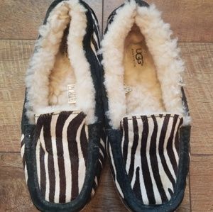Ugg Zebra Print cow hair Slippers